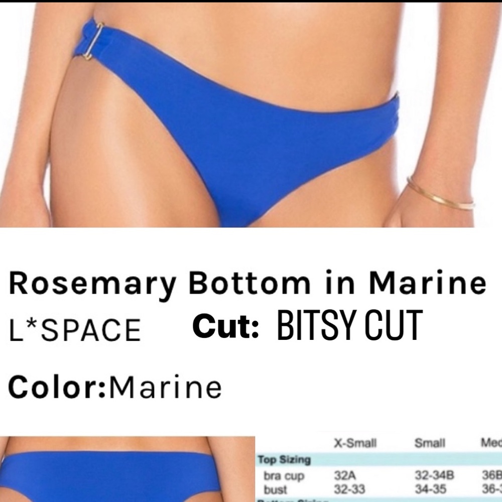 L*SPACE ROSEMARY BITSY CUT BIKINI BOTTOMS IN MARINE BLUE
